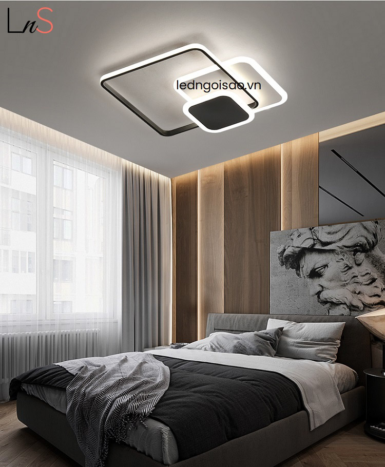Đèn ốp trần vuông cho phòng ngủ